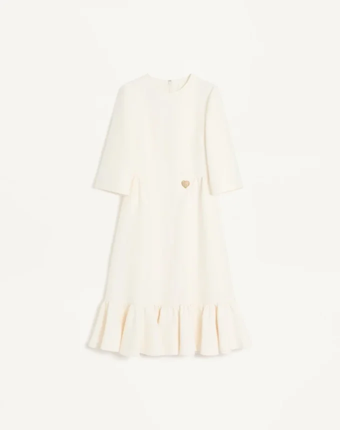 Vestido midi de crepé couture