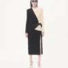 Vestido midi de crepé de lana