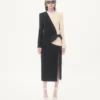 Vestido midi de crepé de lana