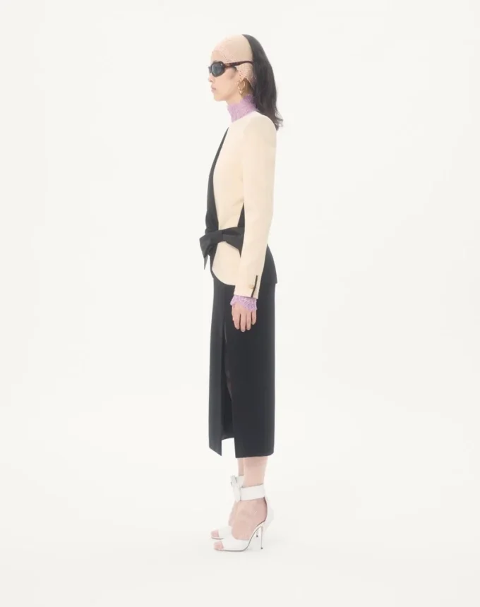 Vestido midi de crepé de lana