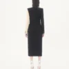 Vestido midi de crepé de lana