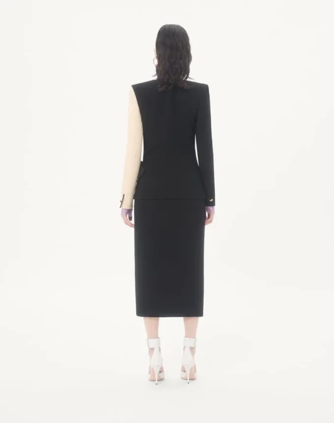 Vestido midi de crepé de lana