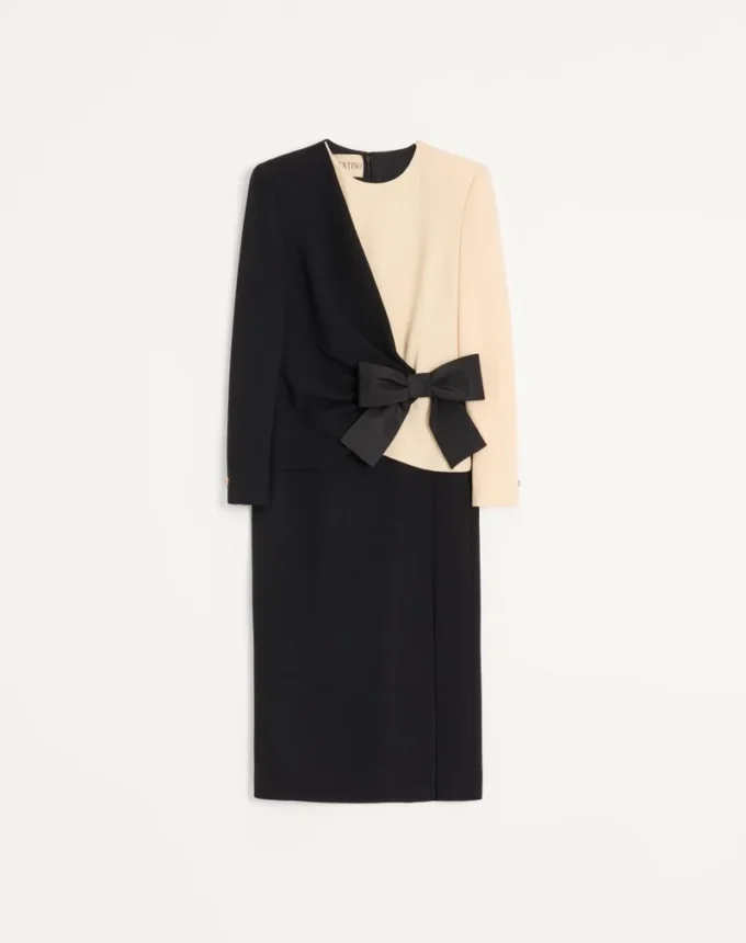 Vestido midi de crepé de lana