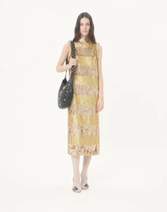 Vestido midi Illusione de tul bordado Vestido midi Illusione de tul bordado