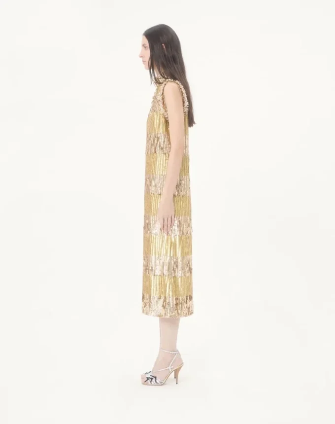 Vestido midi Illusione de tul bordado Vestido midi Illusione de tul bordado