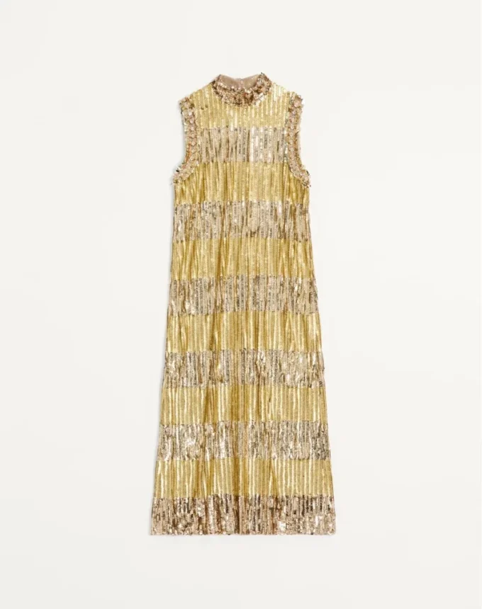 Vestido midi Illusione de tul bordado Vestido midi Illusione de tul bordado