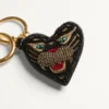 VG Coeur De Chat Colgante para bolso con llavero en napa, cuentas y cristales VG Coeur De Chat Colgante para bolso con llavero en napa, cuentas y cristales