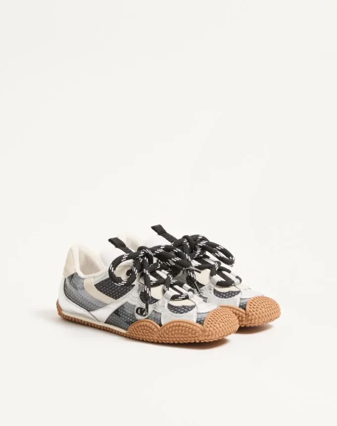 Zapatillas Amphibia en piel de becerro engomada y napa laminada Zapatillas Amphibia en piel de becerro engomada y napa laminada