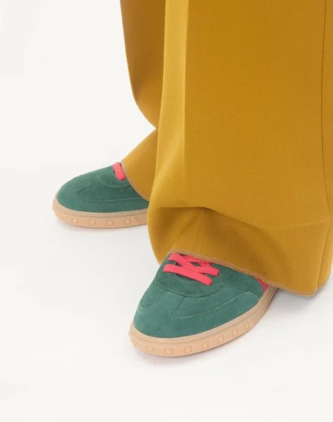 Zapatillas bajas Upvillage en piel serrada y piel de becerro napa Zapatillas bajas Upvillage en piel serrada y piel de becerro napa