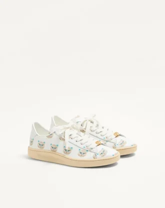 Zapatillas Royco de piel de becerro napa con motivo Le Chat De La Maison