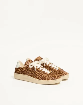 Zapatillas Royco en piel de becerro con estampado Fauve Eclat y piel de becerro napa Zapatillas Royco en piel de becerro con estampado Fauve Eclat y piel de becerro napa