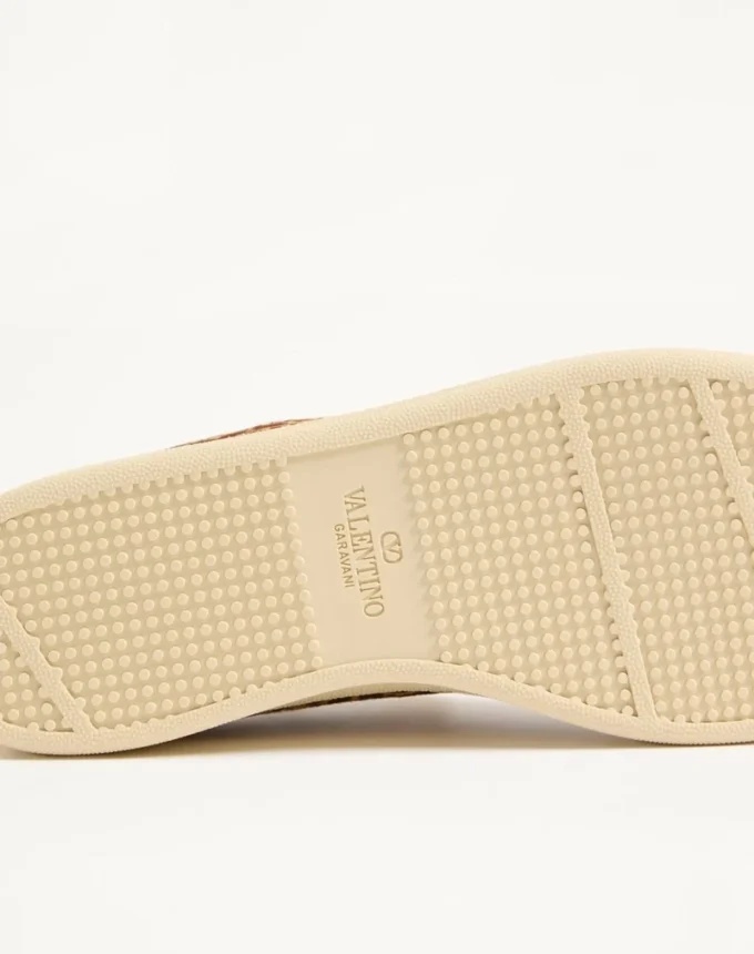 Zapatillas Royco en piel de becerro con estampado Fauve Eclat y piel de becerro napa Zapatillas Royco en piel de becerro con estampado Fauve Eclat y piel de becerro napa