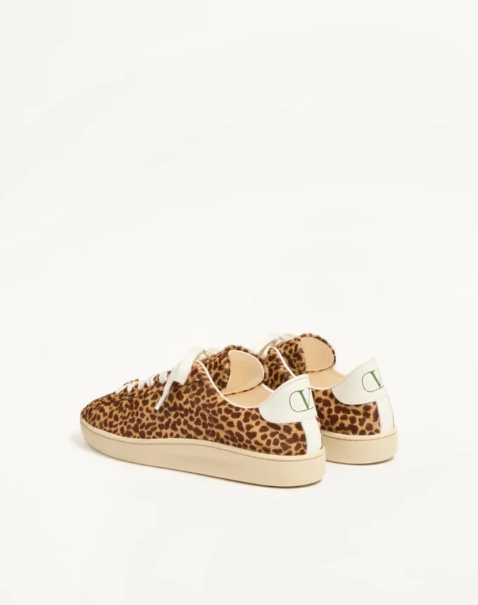 Zapatillas Royco en piel de becerro con estampado Fauve Eclat y piel de becerro napa Zapatillas Royco en piel de becerro con estampado Fauve Eclat y piel de becerro napa