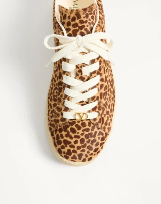 Zapatillas Royco en piel de becerro con estampado Fauve Eclat y piel de becerro napa Zapatillas Royco en piel de becerro con estampado Fauve Eclat y piel de becerro napa