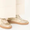 Zapatillas Upvillage en piel de becerro laminada con banda de piel de becerro napa