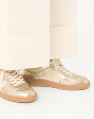 Zapatillas Upvillage en piel de becerro laminada con banda de piel de becerro napa