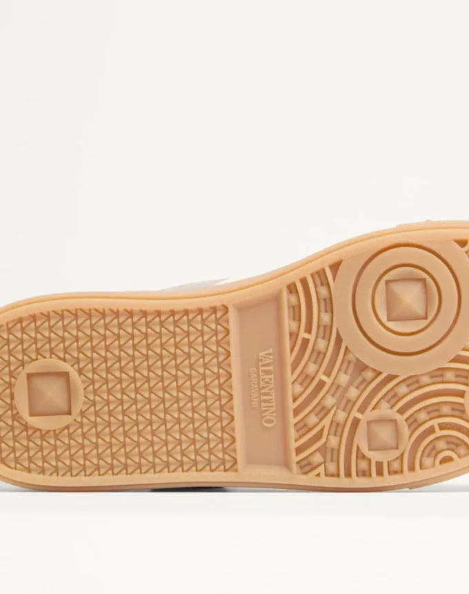 Zapatillas Upvillage en piel de becerro laminada con banda de piel de becerro napa