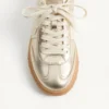 Zapatillas Upvillage en piel de becerro laminada con banda de piel de becerro napa