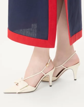 Zapatos de salón Bowow con talón abierto en piel de cabrito de 85 mm