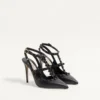 Zapatos de salón con correa al tobillo y tachuelas tonales de 100 mm Zapatos de salón con correa al tobillo y tachuelas tonales de 100 mm