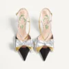 Zapatos de salón con talón abierto Bowow en tejido moiré 85 mm Zapatos de salón con talón abierto Bowow en tejido moiré 85 mm