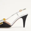 Zapatos de salón con talón abierto Bowow en tejido moiré 85 mm Zapatos de salón con talón abierto Bowow en tejido moiré 85 mm