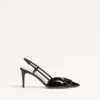Zapatos de salón con talón abierto de charol VLogo Signature 80 mm Zapatos de salón con talón abierto de charol VLogo Signature 80 mm