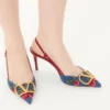 Zapatos de salón con talón abierto y bordado Cherryfic de 80 mm