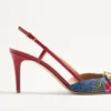 Zapatos de salón con talón abierto y bordado Cherryfic de 80 mm