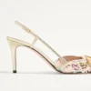 Zapatos de salón con talón abierto y bordado Rhombelle 80 mm de VLogo Signature. Zapatos de salón con talón abierto y bordado Rhombelle 80 mm de VLogo Signature.