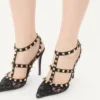 Zapatos de salón con tiras y tachuelas Rockstud de 100 mm