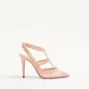 Zapatos de salón con tiras y tachuelas Rockstud de 100 mm