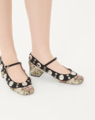 Zapatos de salón Mary Jane Nellcôte en tejido jacquard floral Papier de 30 mm