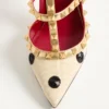 Zapatos de salón Rockstud con bordado Plus de Pois 100 mm