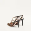 Zapatos de salón Rockstud con tiras en piel de becerro efecto pony 100 mm