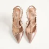 Zapatos de salón Rockstud en piel napa laminada 100 mm
