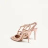 Zapatos de salón Rockstud en piel napa laminada 100 mm