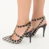 Zapatos de salón Rockstud en tejido pied-de-poule de 100 mm