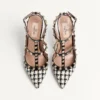 Zapatos de salón Rockstud en tejido pied-de-poule de 100 mm