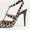 Zapatos de salón Rockstud en tejido pied-de-poule de 100 mm